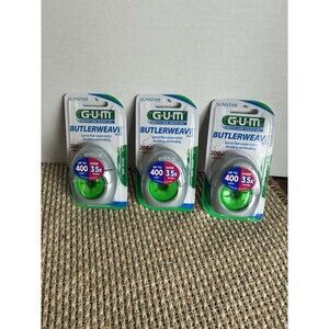 3 GUM Butlerweave 200 yd Dental Floss Mint Waxed Sunstar New Discontinued